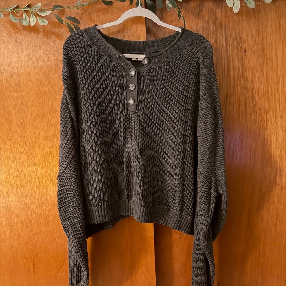 American Eagle Outfitters Knit Henley Pullover Sweater